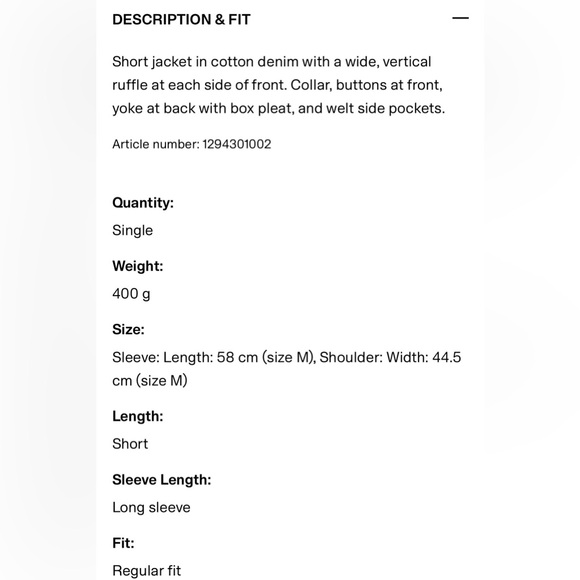 H&M White Ruffle Jean Jacket - Picture 5 of 13